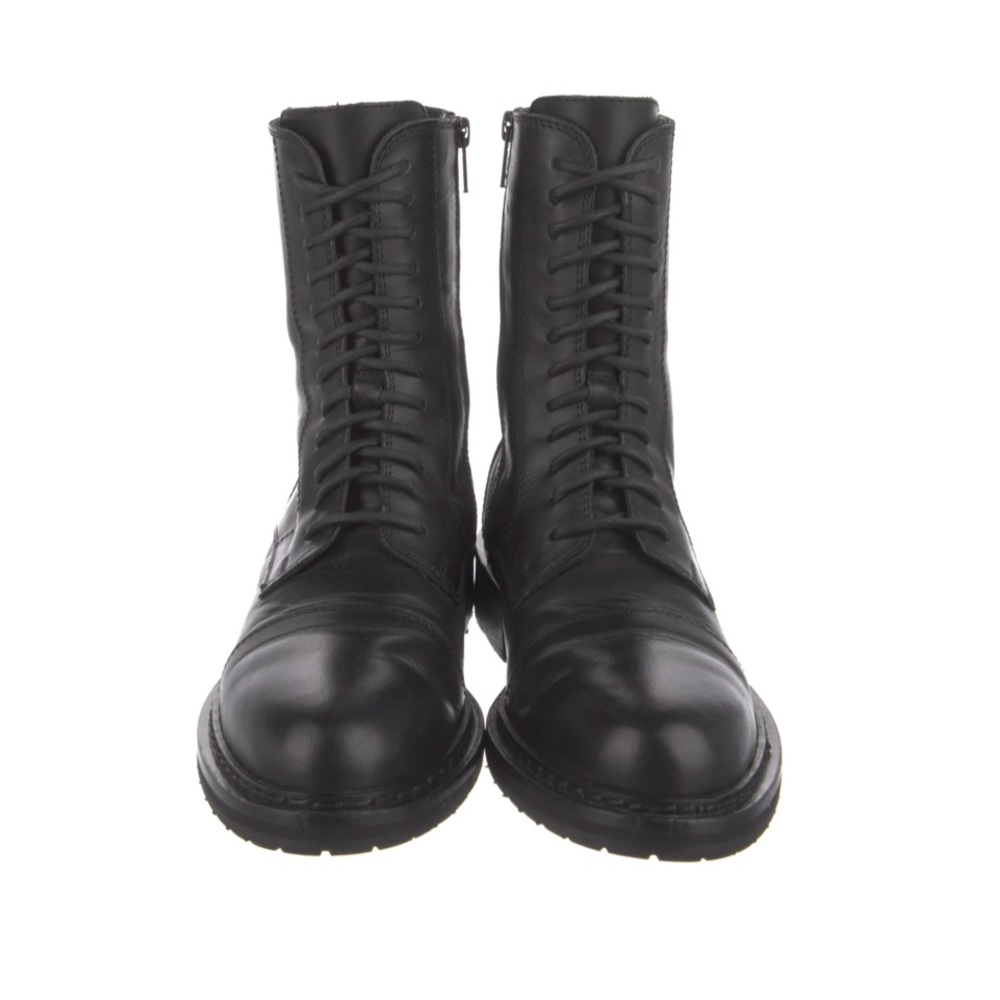 ANN DEMEULEMEESTER leather combat boots